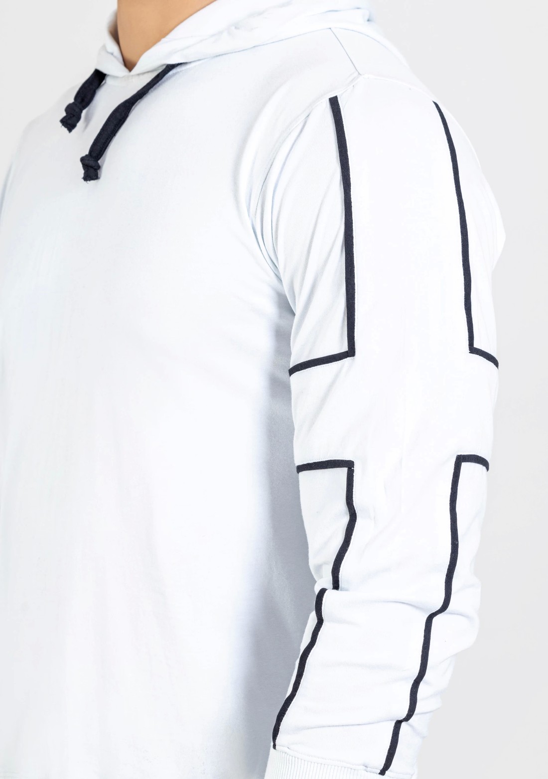 White Regular Fit Men's Hooded T-shirt