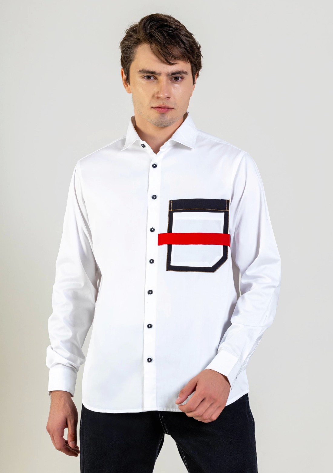 White Regular Fit Men's Cotton Shirt