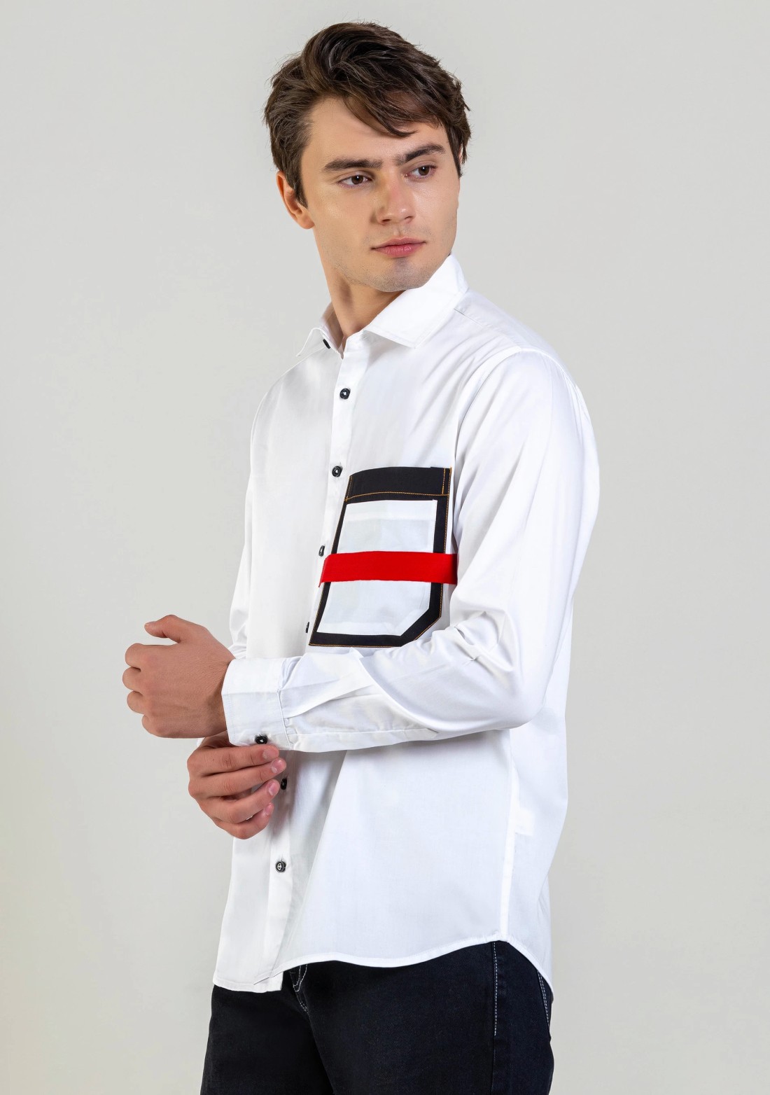 White Regular Fit Men's Cotton Shirt