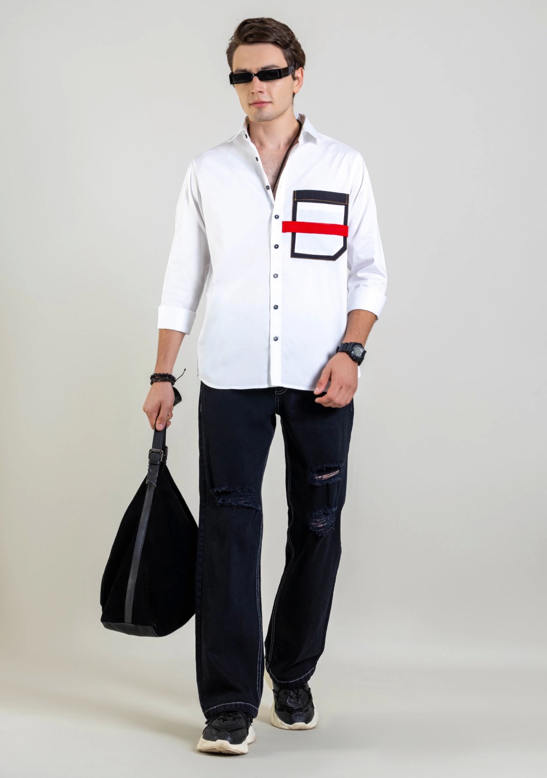 White Regular Fit Men's Cotton Shirt