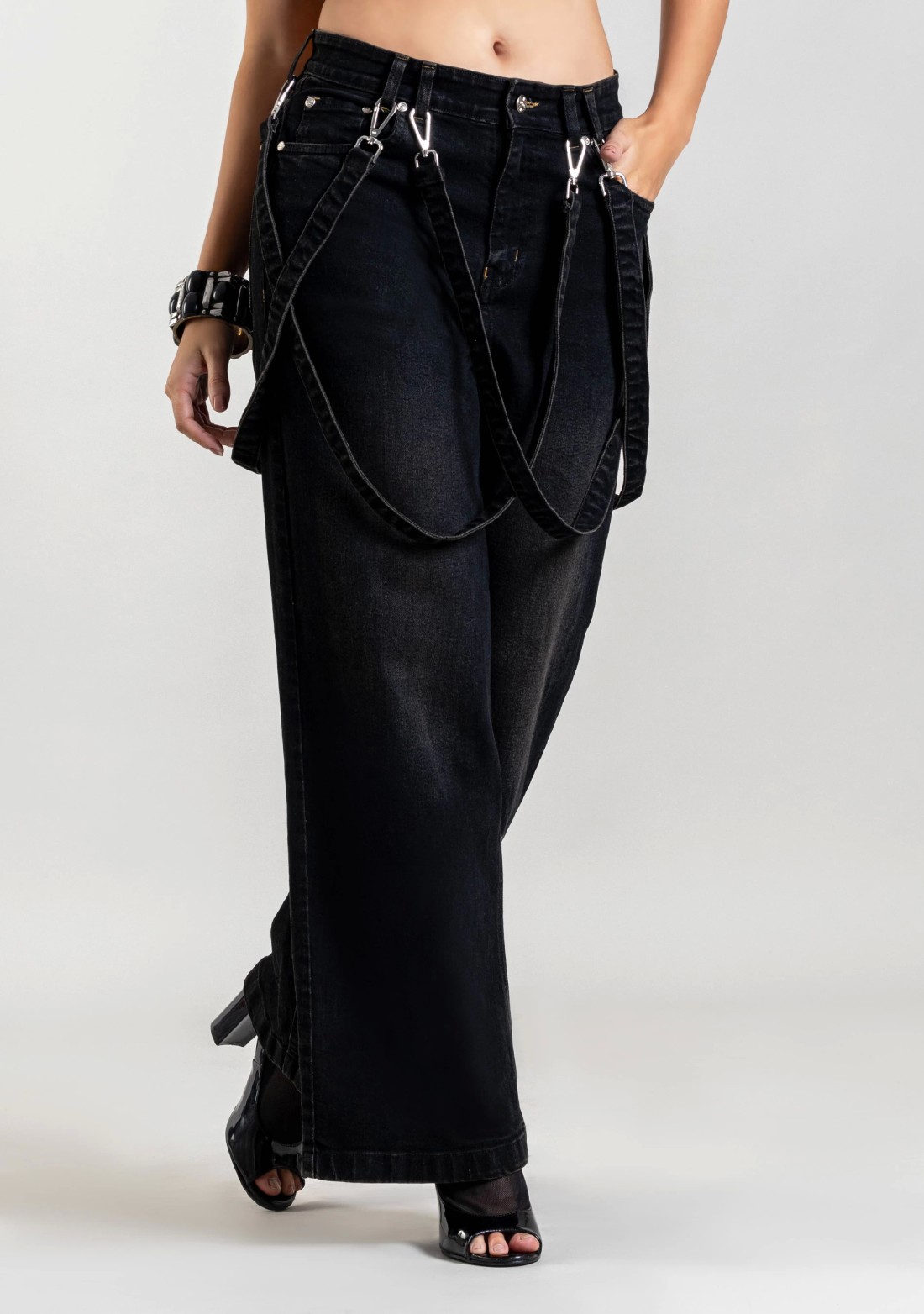 Black Wide Leg  Women's Fashion Jeans