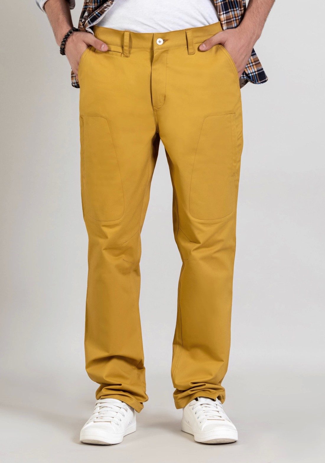 Yellow Ochre Regular Fit Men’s  Casual Cotton Trousers