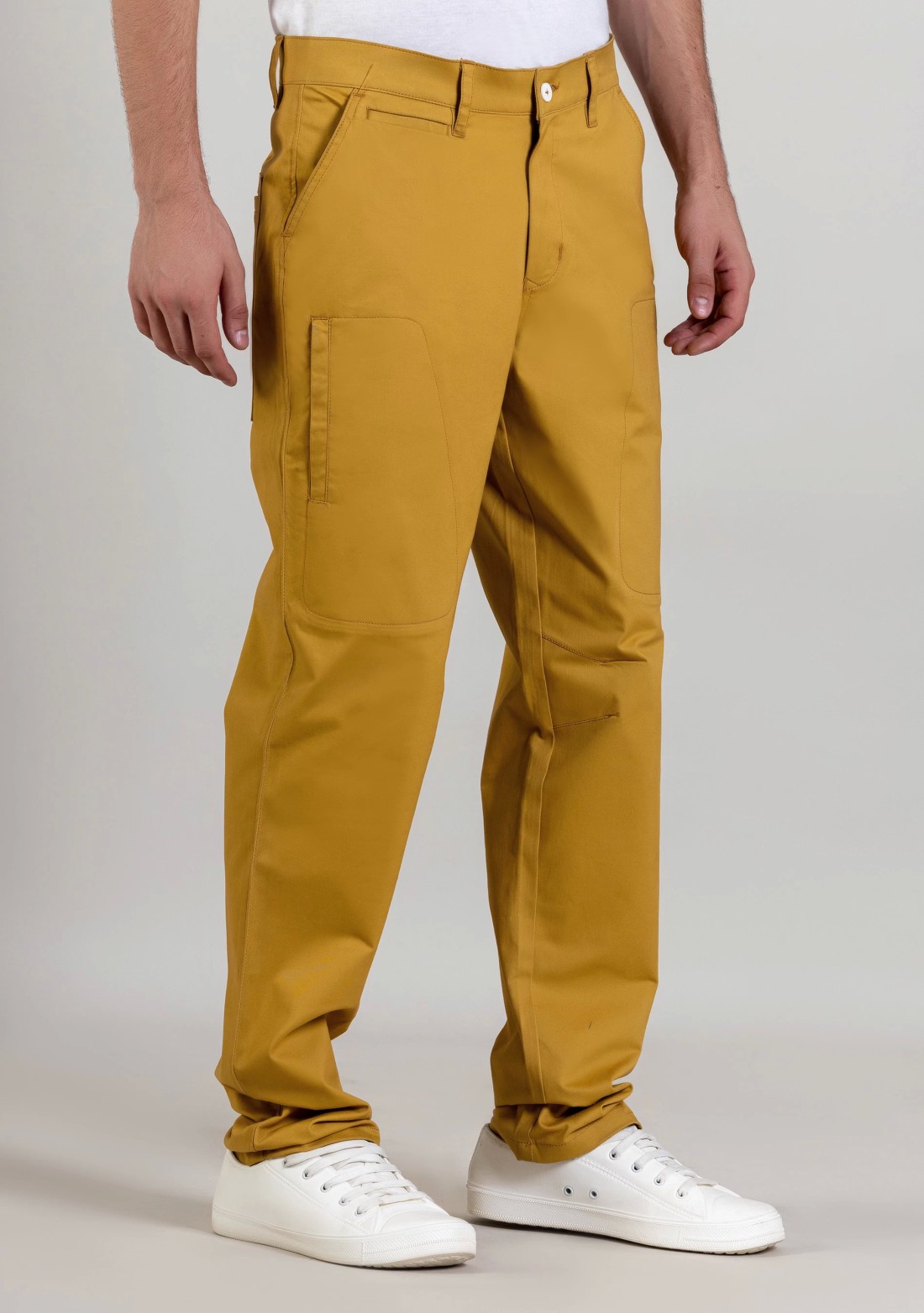 Yellow Ochre Regular Fit Men’s  Casual Cotton Trousers