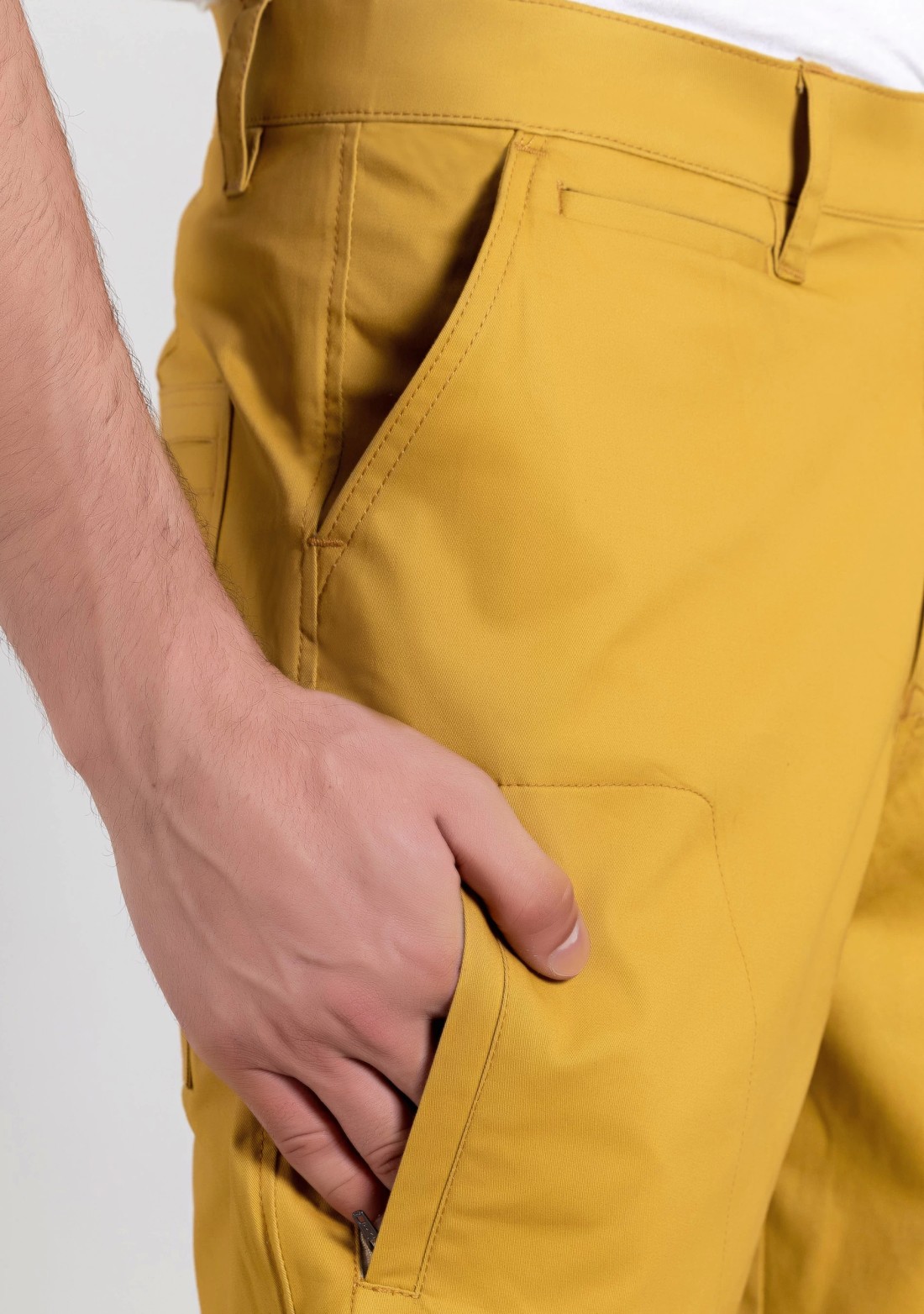 Yellow Ochre Regular Fit Men’s  Casual Cotton Trousers