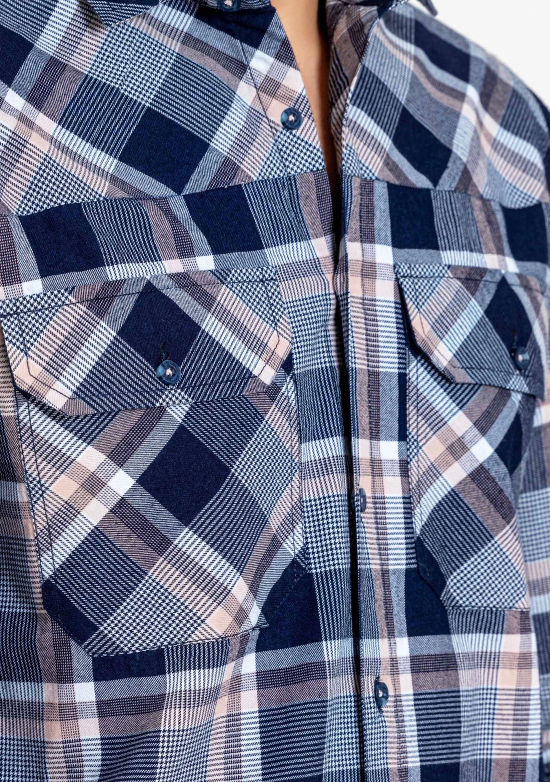 Blue Regular Fit Men's Cotton Check Shirt