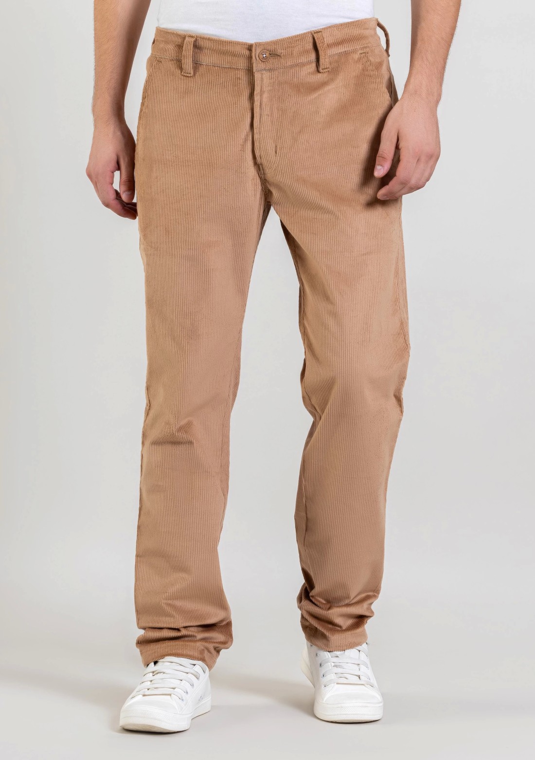 Camel Brown Regular Fit Men’s Casual Corduroy Trousers