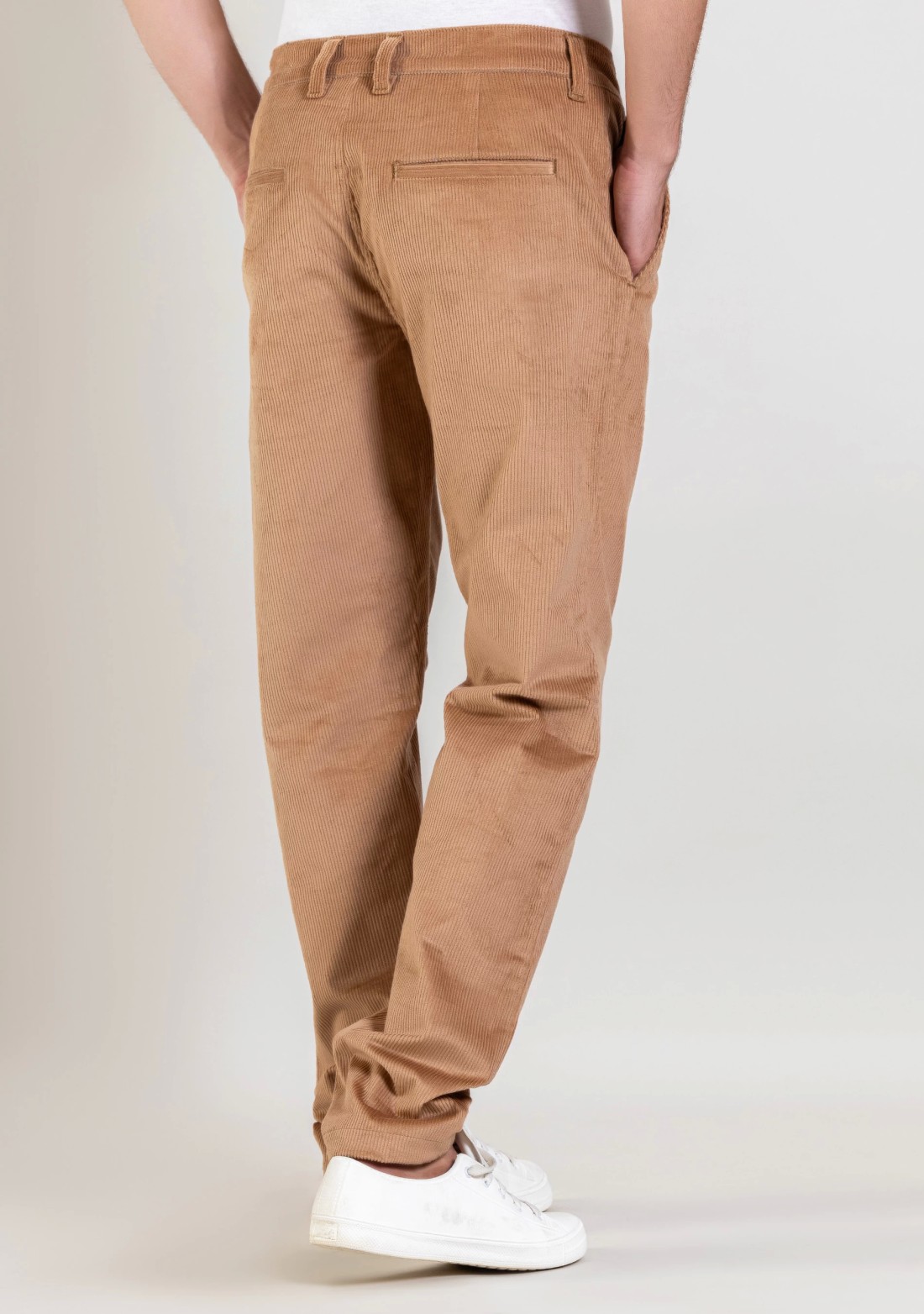 Camel Brown Regular Fit Men’s Casual Corduroy Trousers