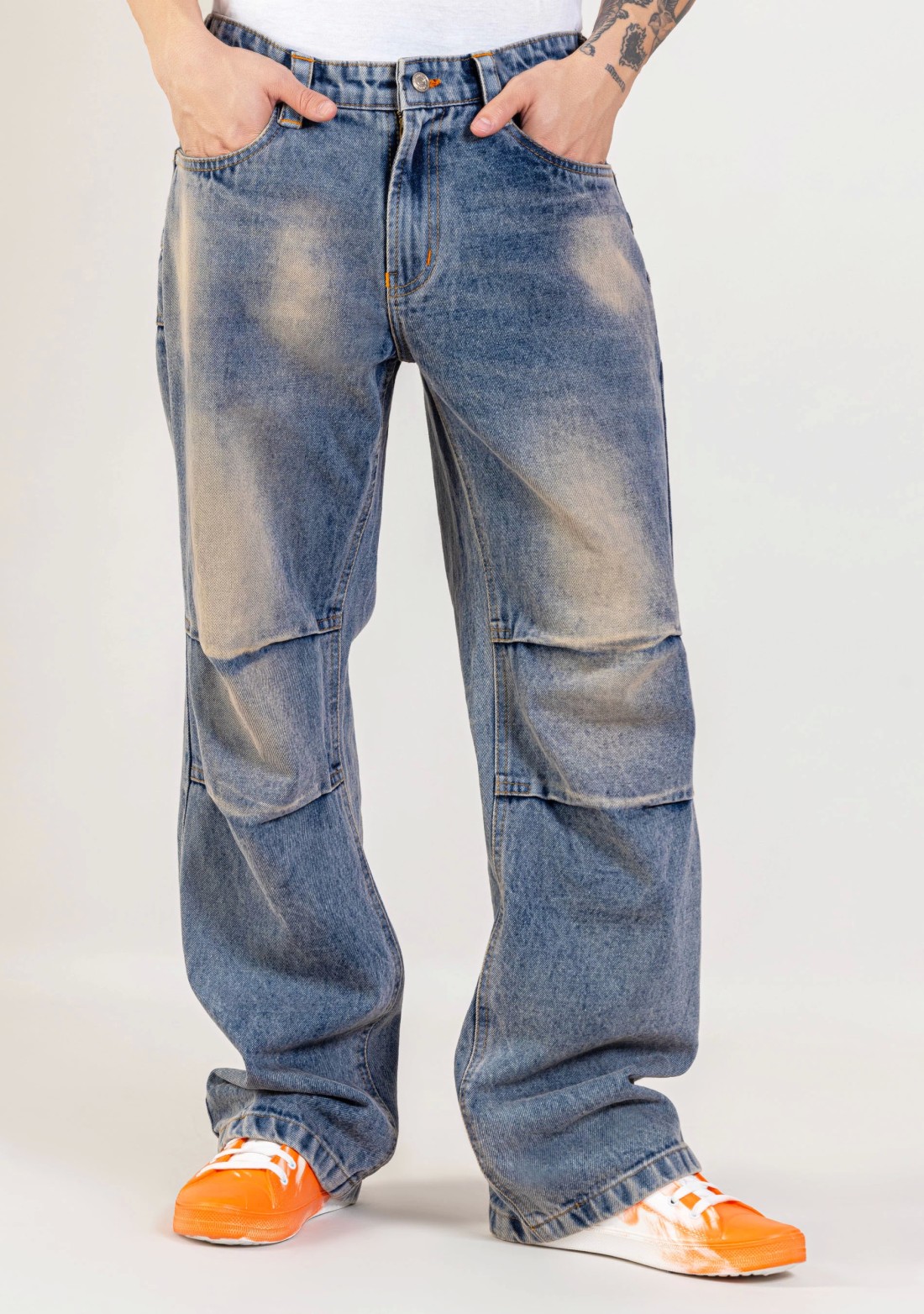 Blue Wide Leg Men's Fashion Jeans