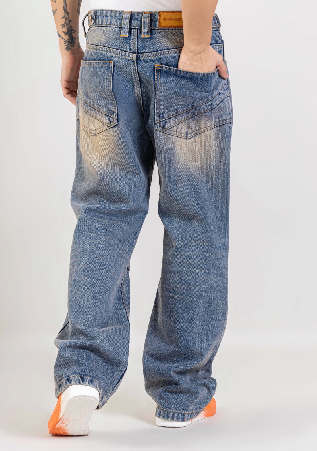 Blue Wide Leg Men's Fashion Jeans