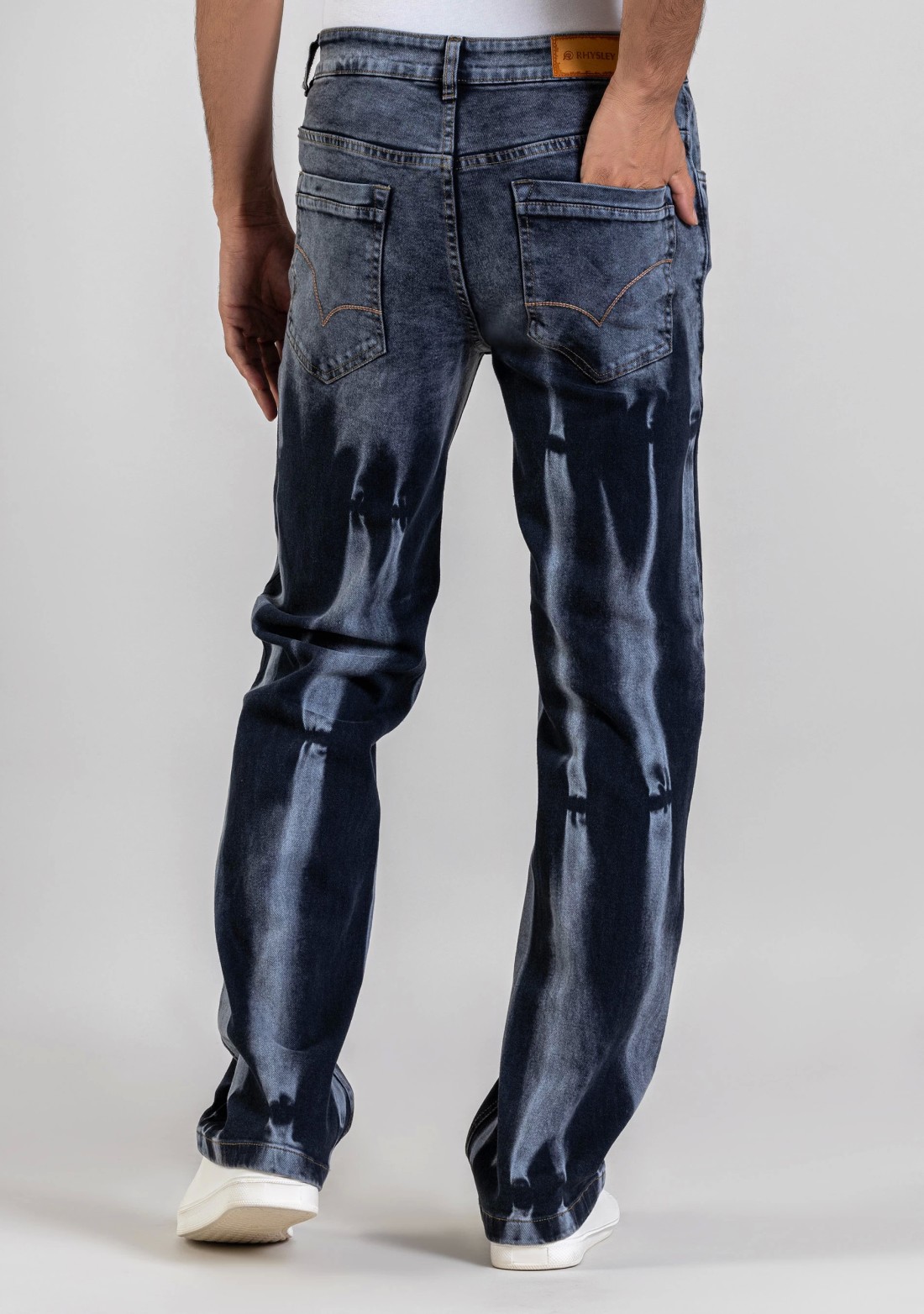 Blackish Grey Wide Leg Men's Fashion Jeans