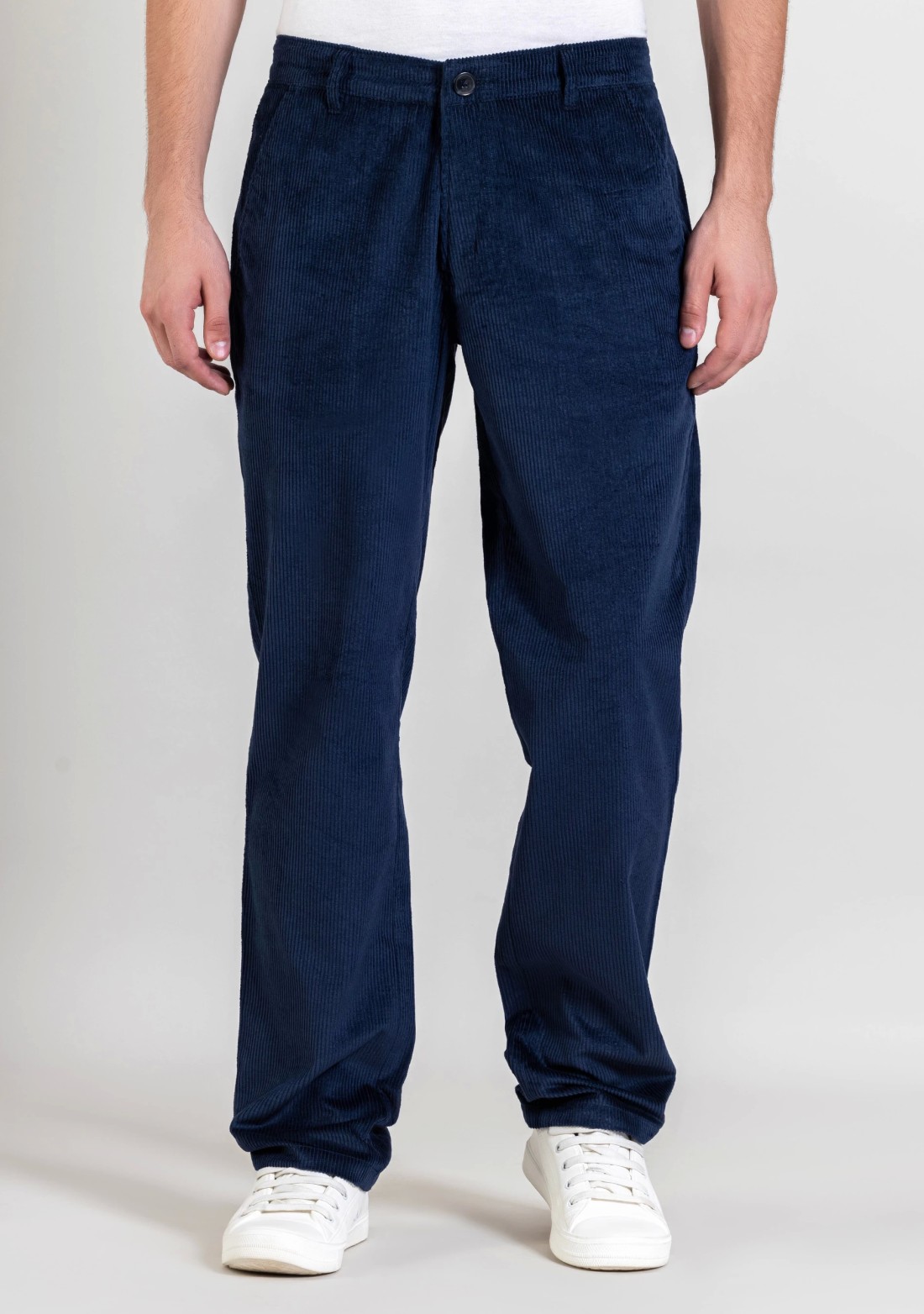 Blue Regular Fit Men’s Casual Corduroy Trousers