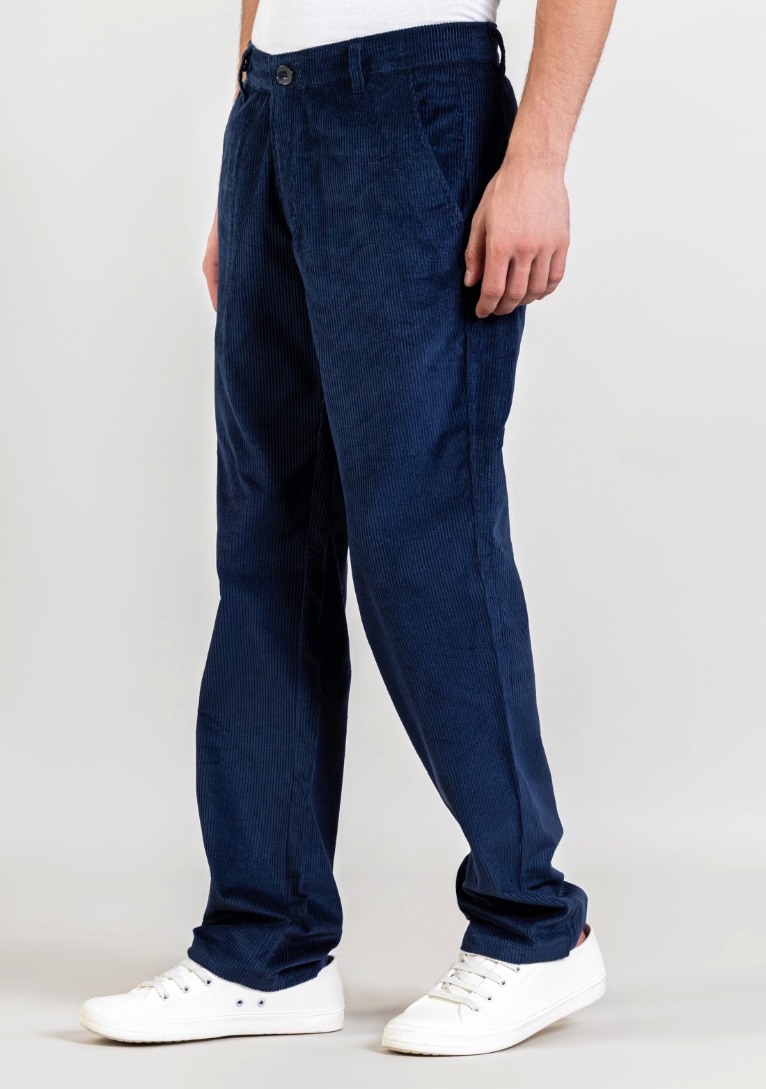 Blue Regular Fit Men’s Casual Corduroy Trousers