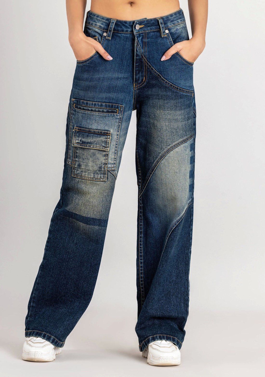 Blue Wide Leg Women's Fashion Jeans