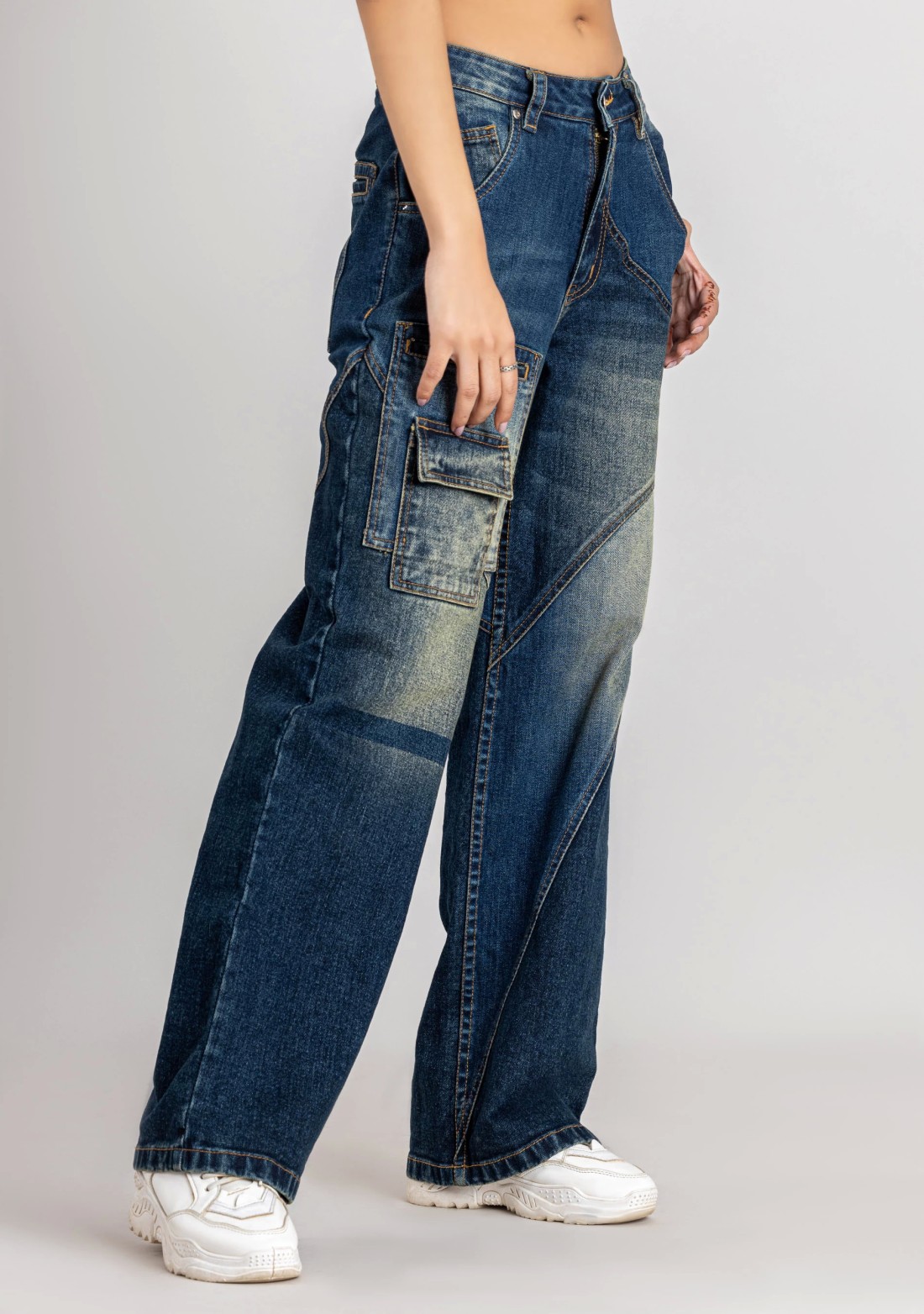 Blue Wide Leg Women's Fashion Jeans