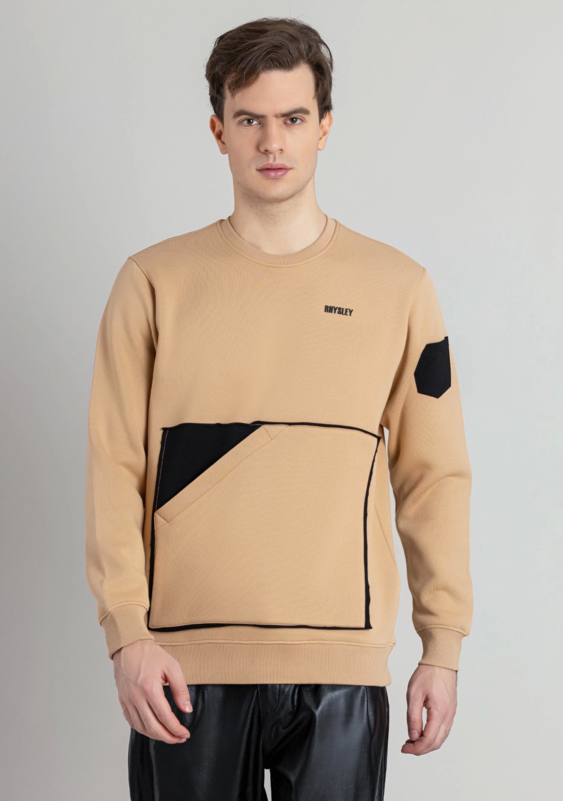 Light Brown Regular Fit Men's Sweatshirt