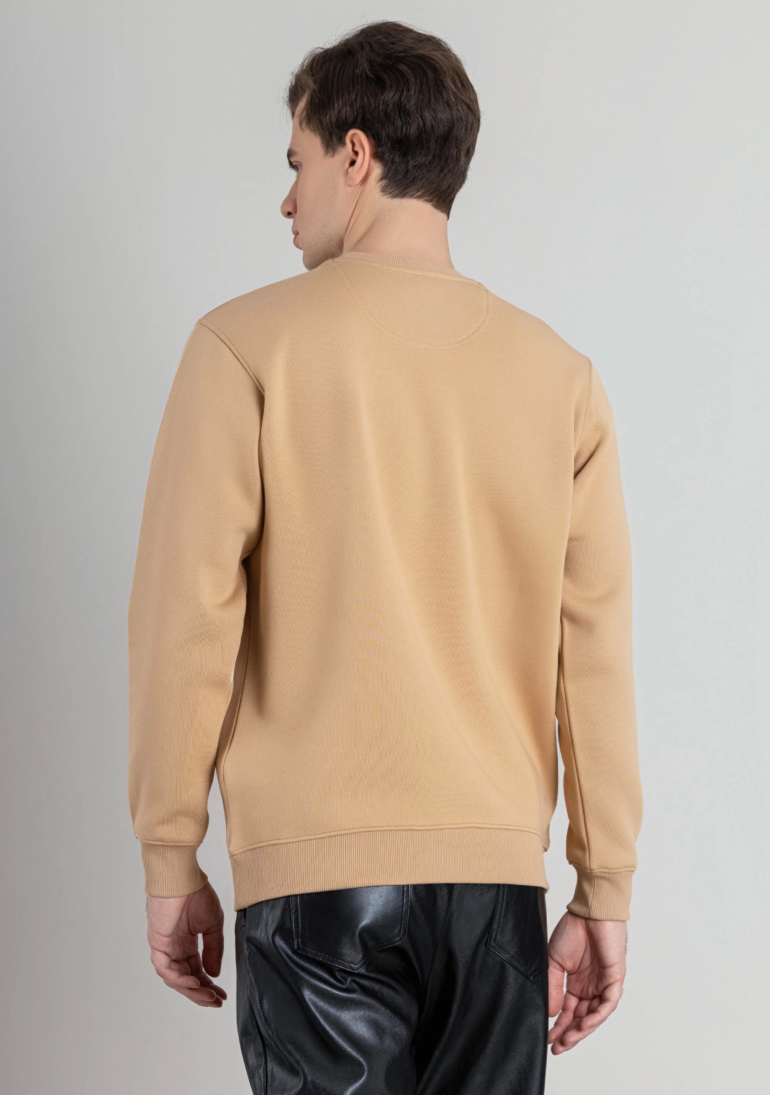 Light Brown Regular Fit Men's Sweatshirt