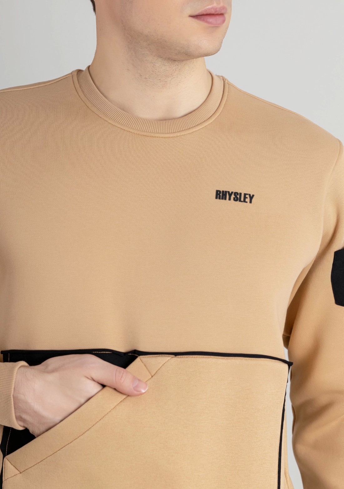 Light Brown Regular Fit Men's Sweatshirt