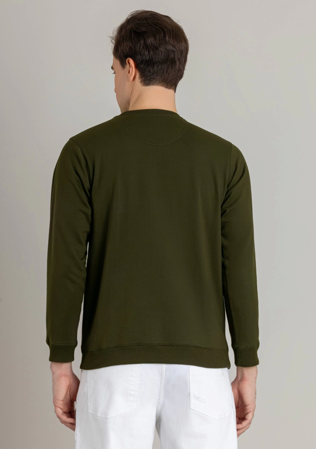 Olive Regular Fit Men's Sweatshirt