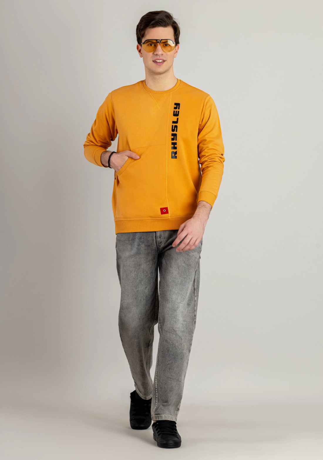 Mango Yellow Regular Fit Men's Sweatshirt