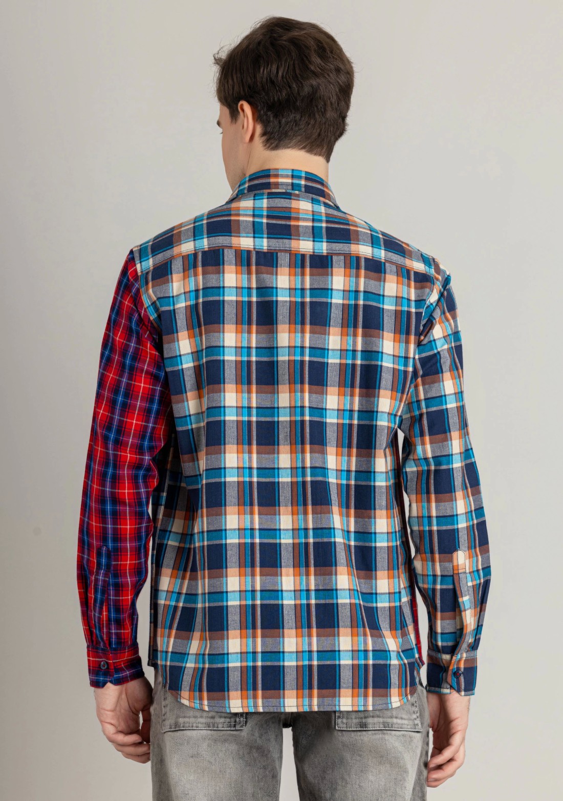 Multi Colour Regular Fit Men's Cotton Check Shirt