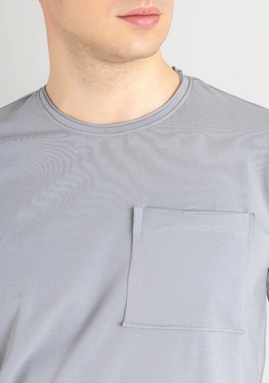 Grey Regular Fit Men's Full Sleeves T-Shirt