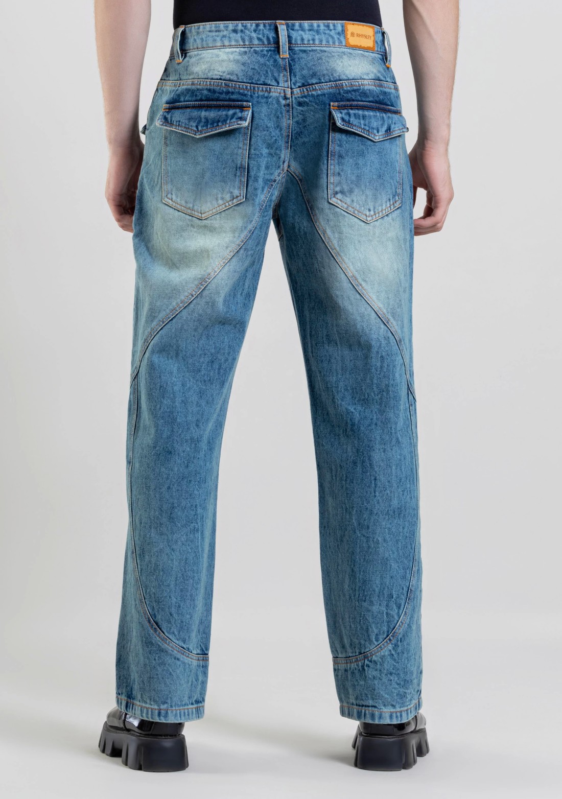 Blue Wide Leg Men's Fashion Jeans