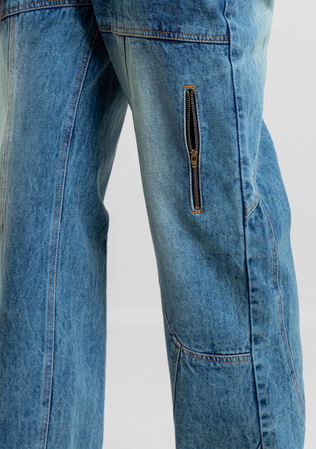 Blue Wide Leg Men's Fashion Jeans