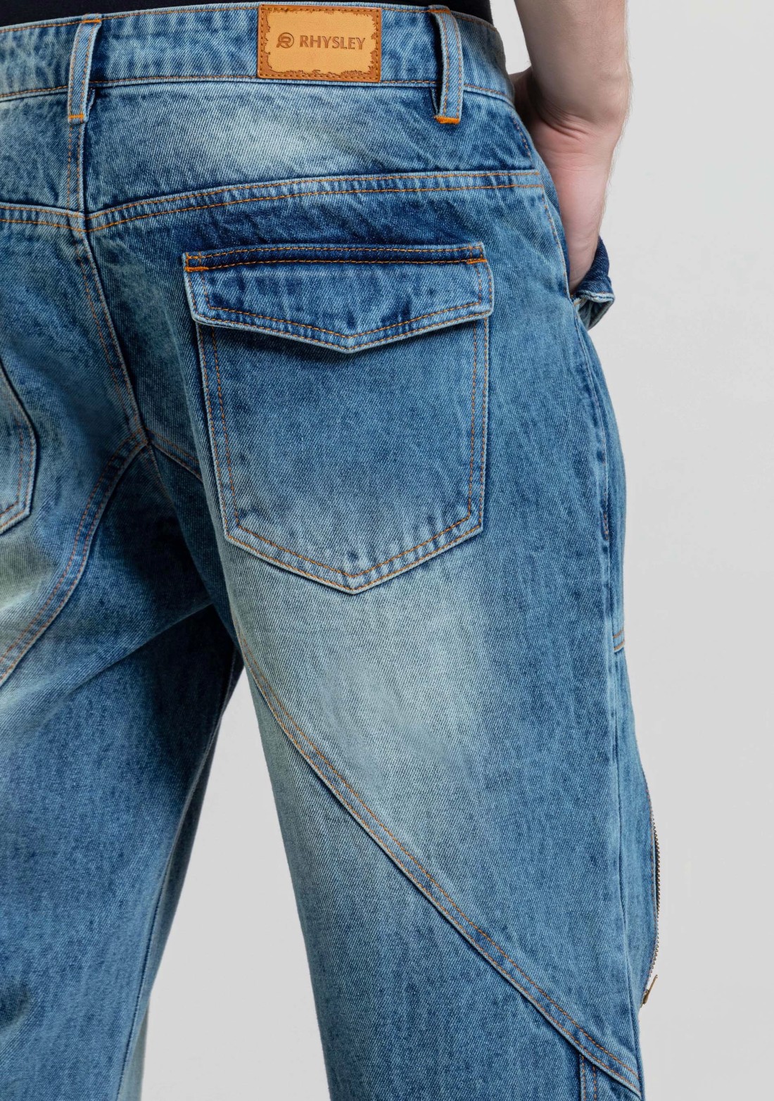 Blue Wide Leg Men's Fashion Jeans