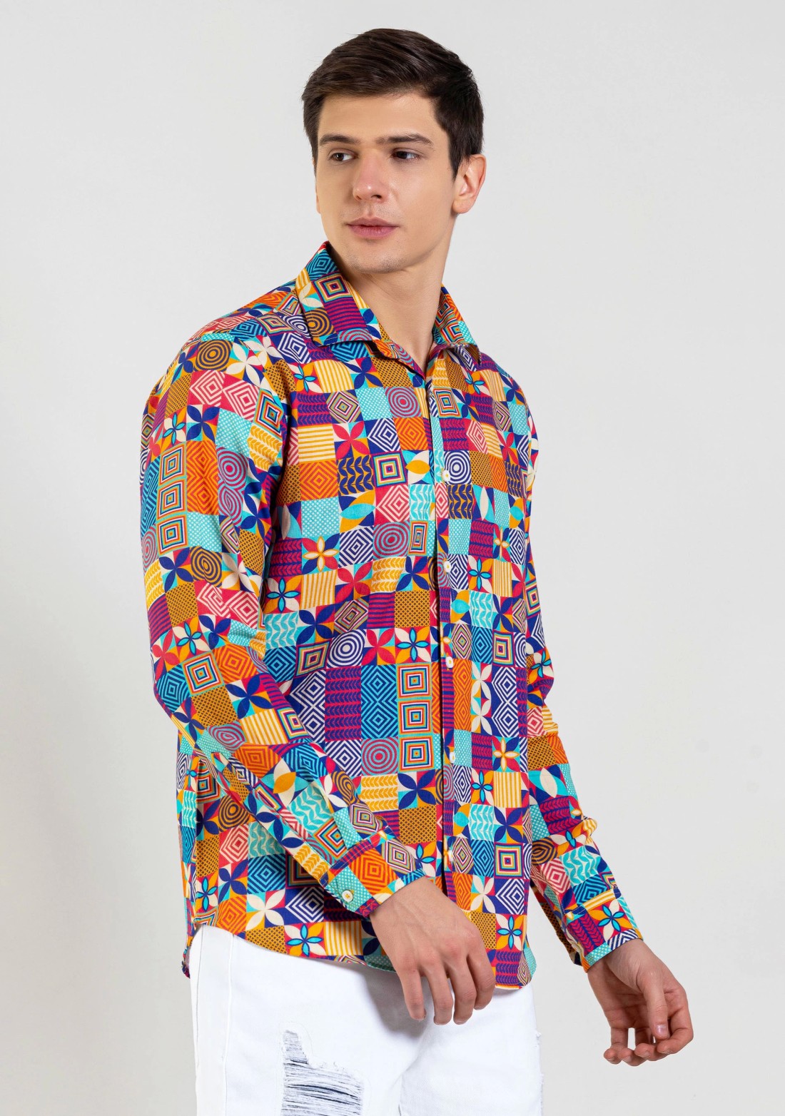 Multi-colour  Regular Fit Men's Casual  Printed  Shirt