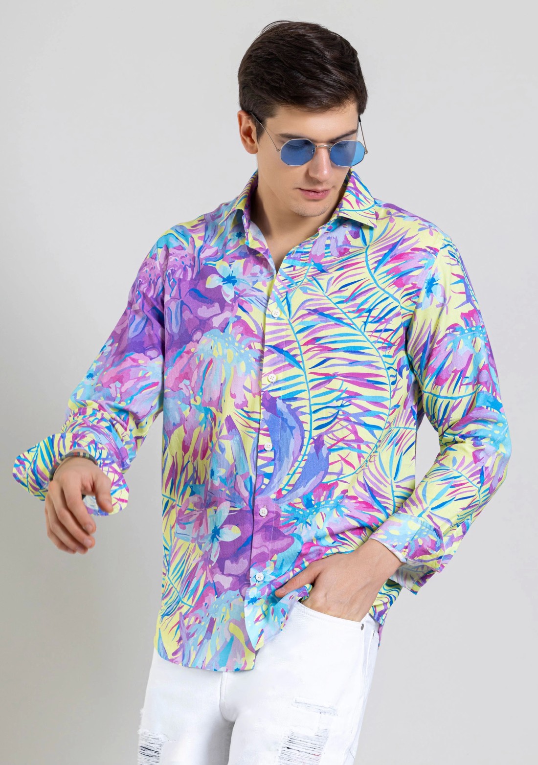 Multi-colour  Regular Fit Men's Casual  Printed  Shirt