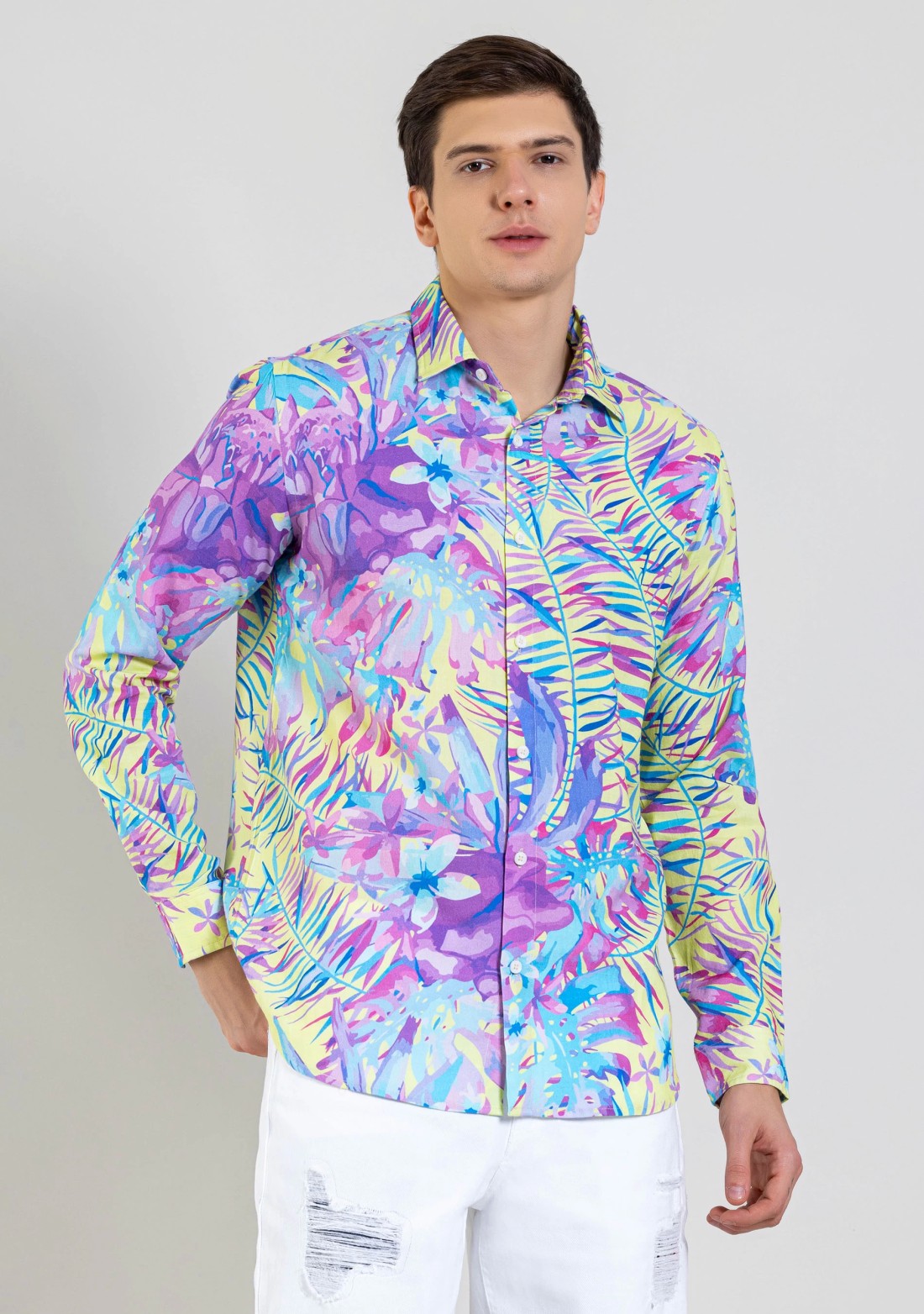 Multi-colour  Regular Fit Men's Casual  Printed  Shirt