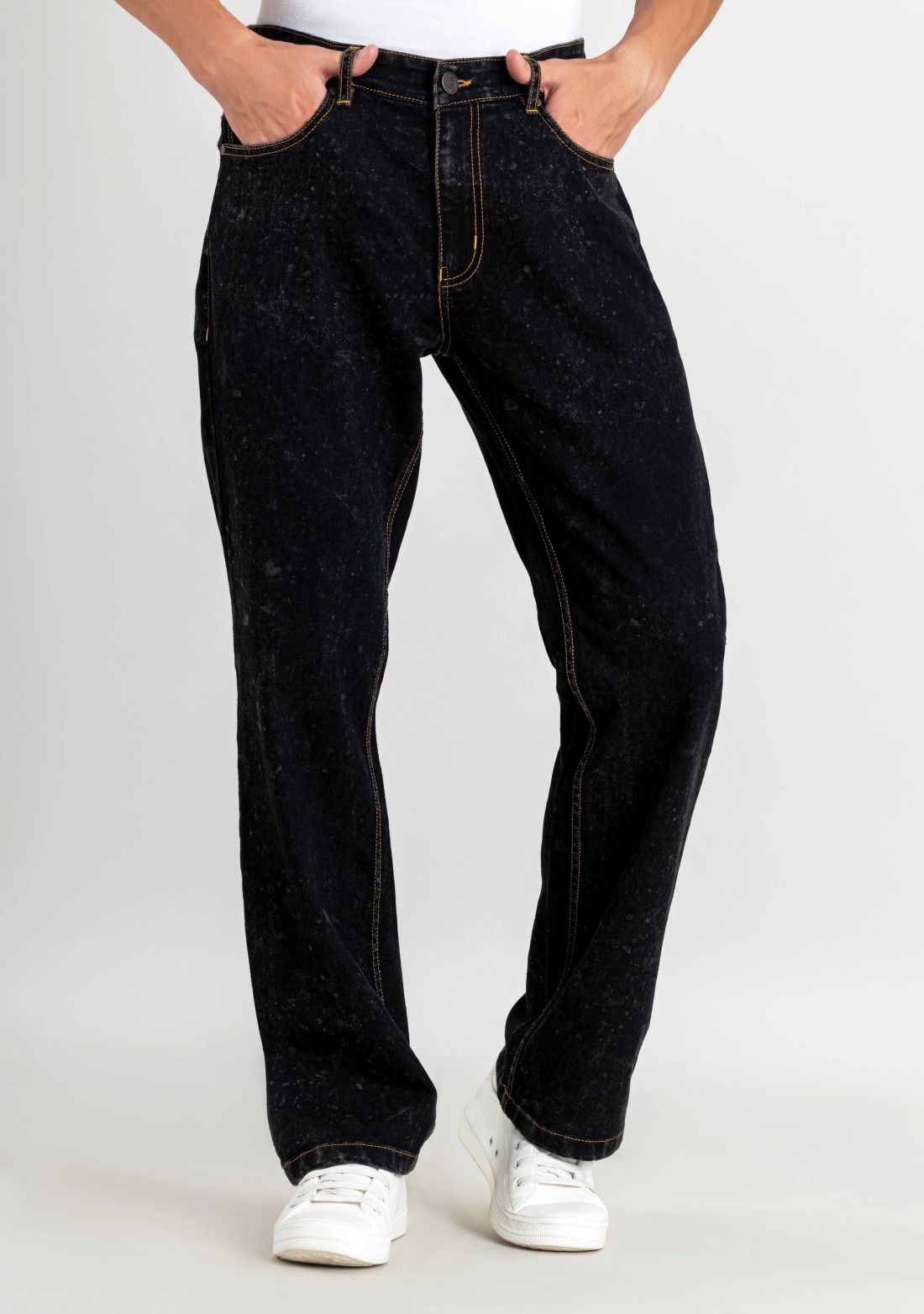 Black Wide Leg Style Men's Fashion Jeans