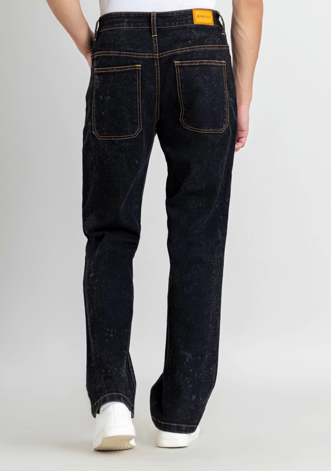 Black Wide Leg Style Men's Fashion Jeans