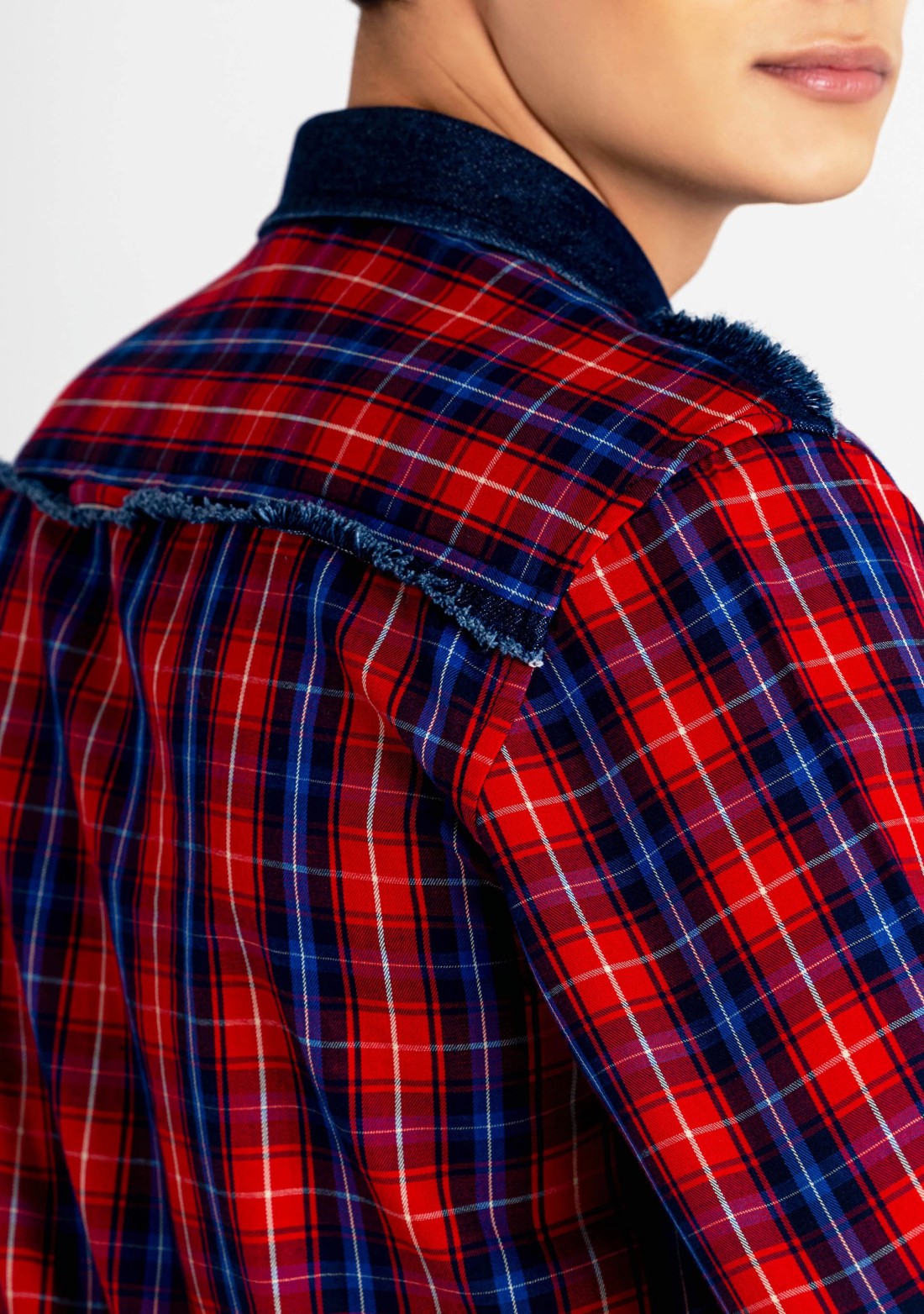 Red and Blue Regular Fit Men's Cotton Check Shirt