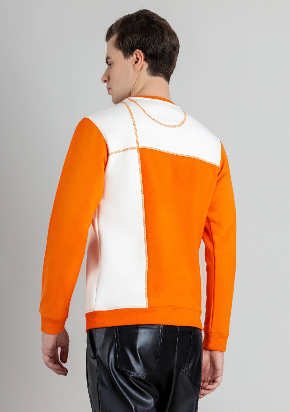 Orange Regular Fit Men's Sweatshirt