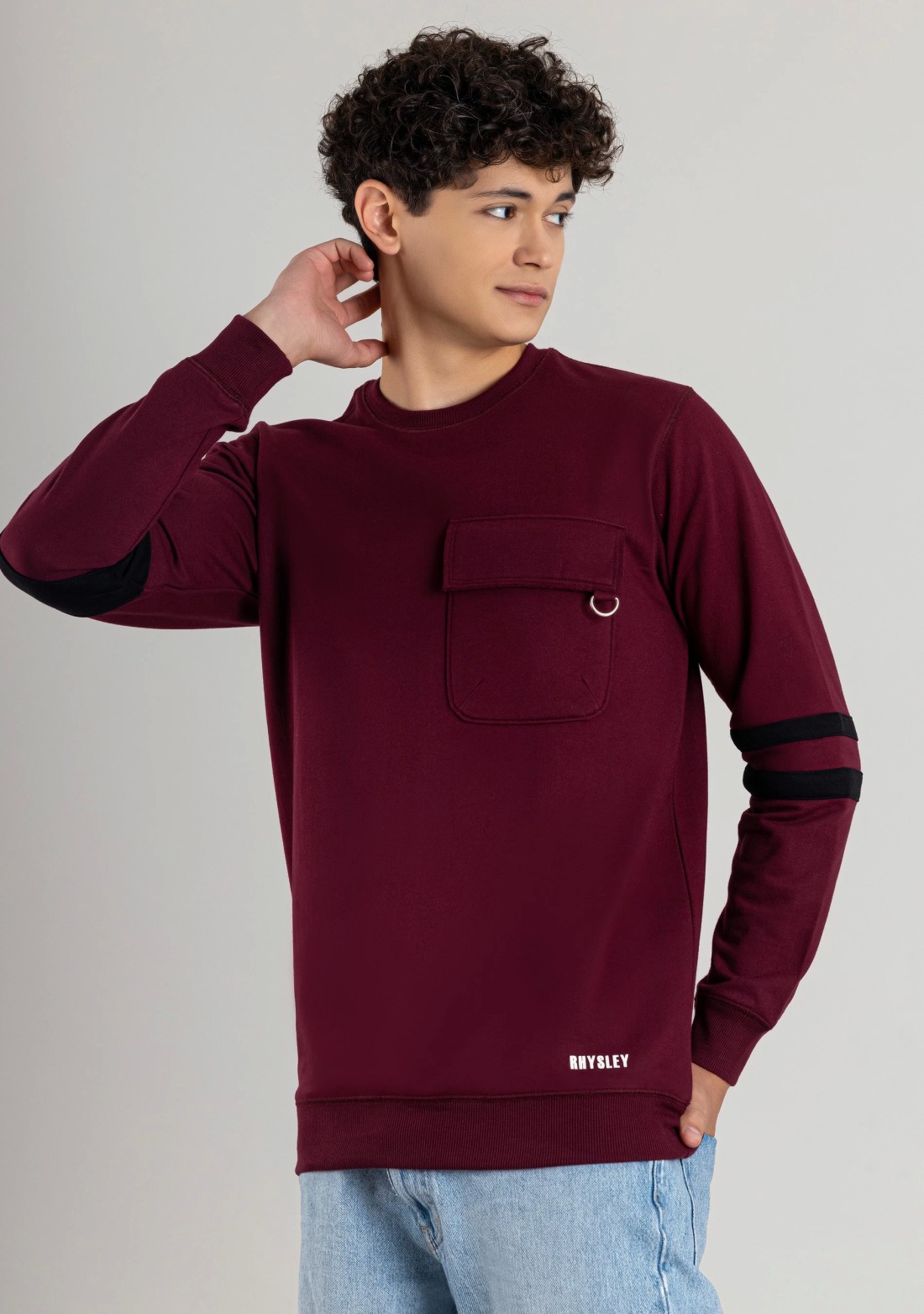 Maroon Regular Fit Men's Sweatshirt