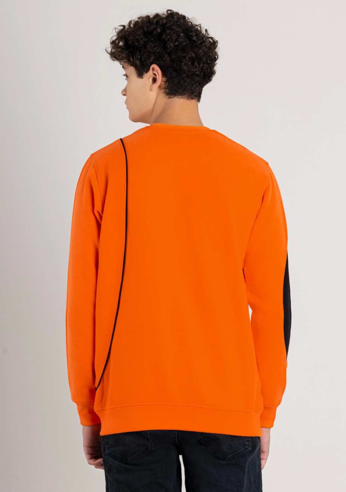 Orange Regular Fit Men's Sweatshirt