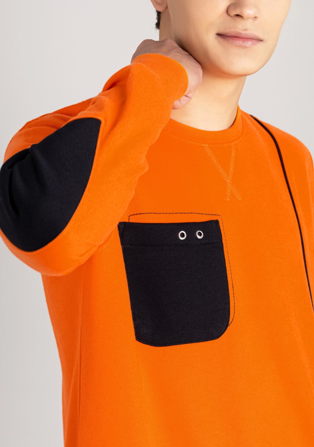 Orange Regular Fit Men's Sweatshirt