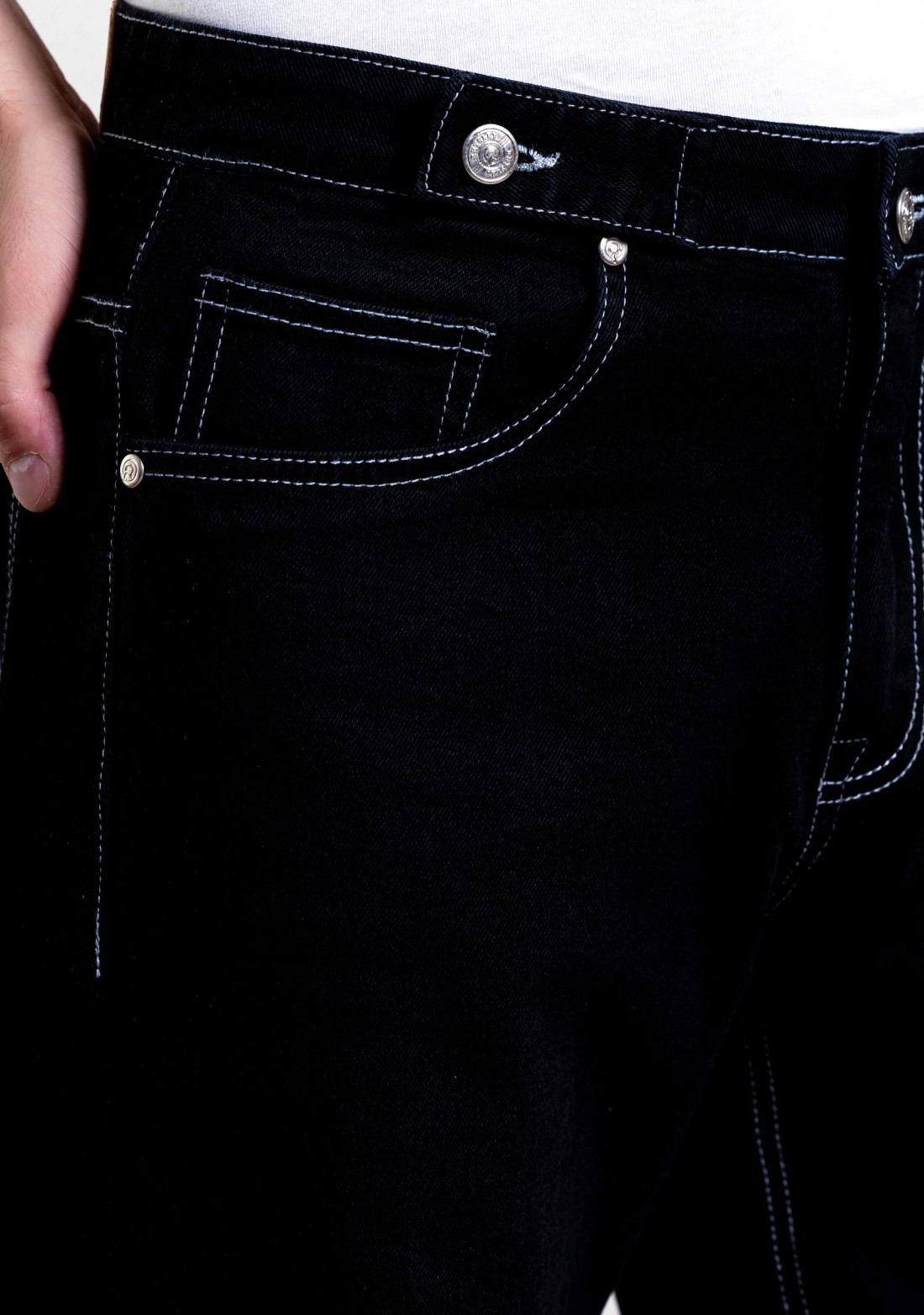 Black Wide Leg Men's Fashion Jeans