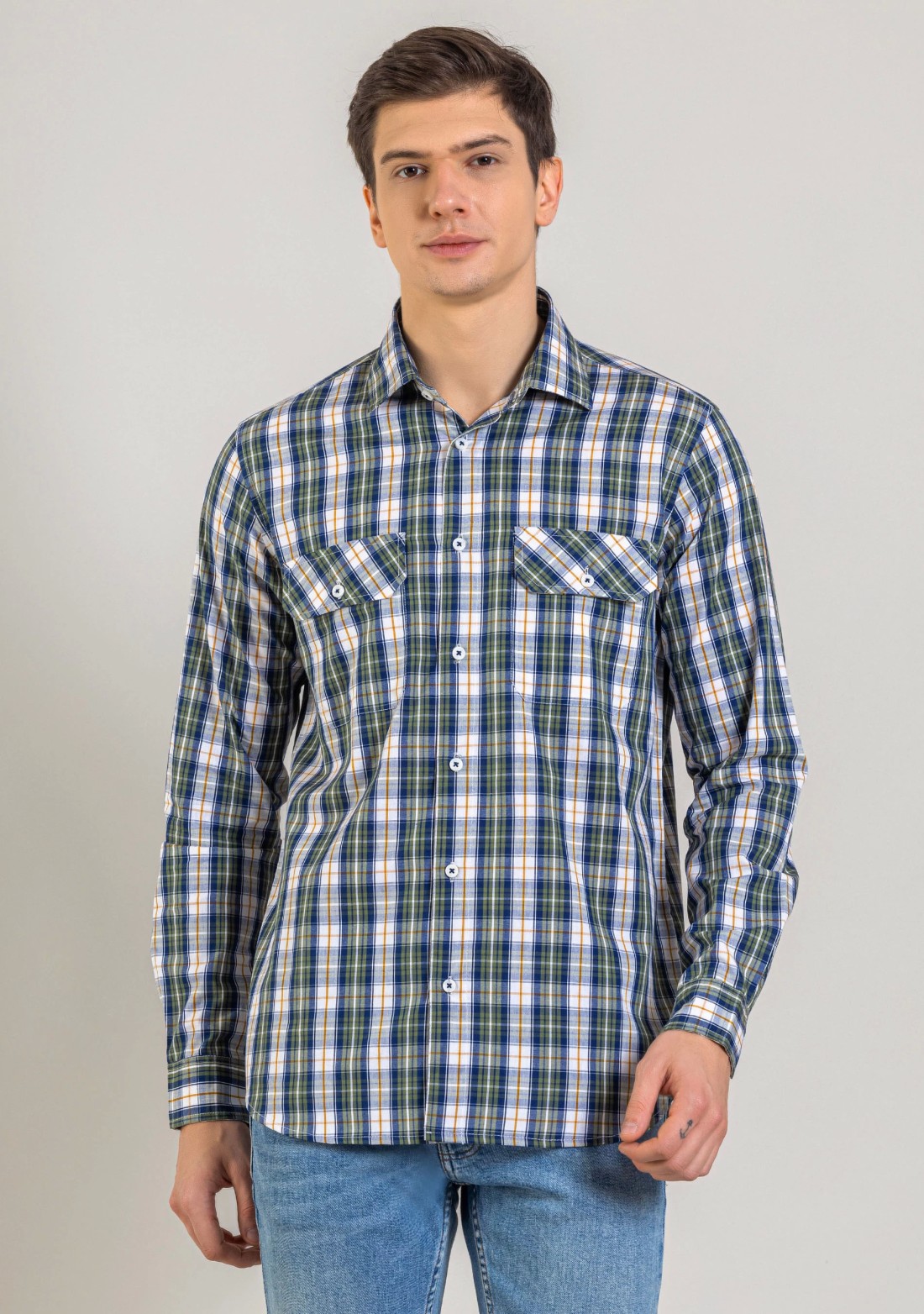 Multi Colour Regular Fit Men's Cotton Check Shirt