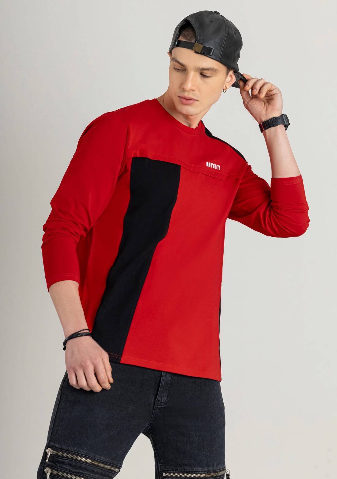 Red Regular Fit Men's Full Sleeves T-Shirt