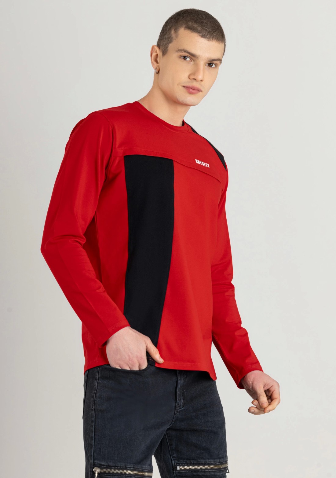 Red Regular Fit Men's Full Sleeves T-Shirt