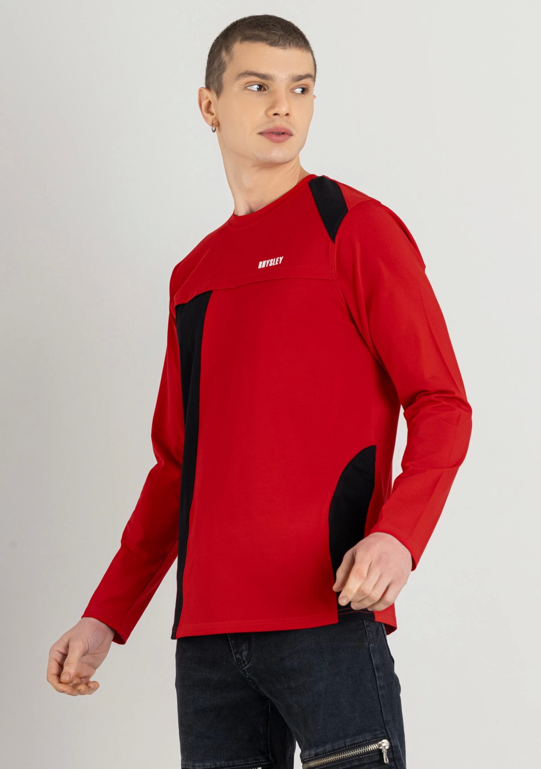 Red Regular Fit Men's Full Sleeves T-Shirt