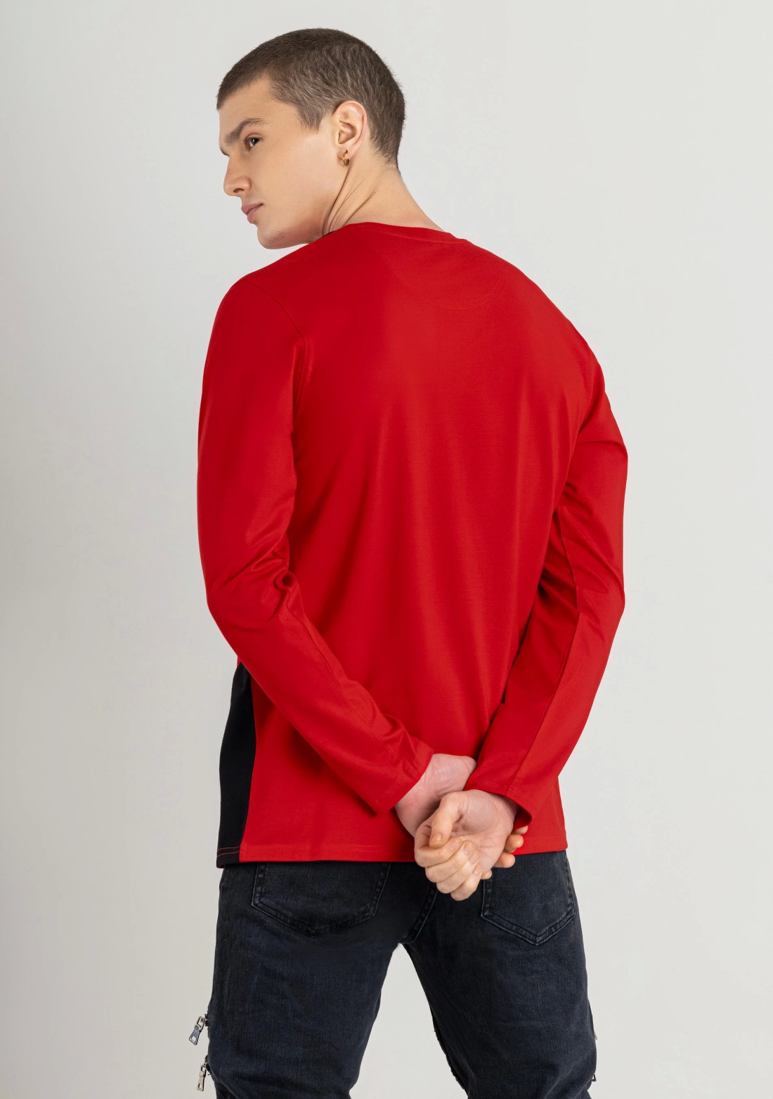 Red Regular Fit Men's Full Sleeves T-Shirt