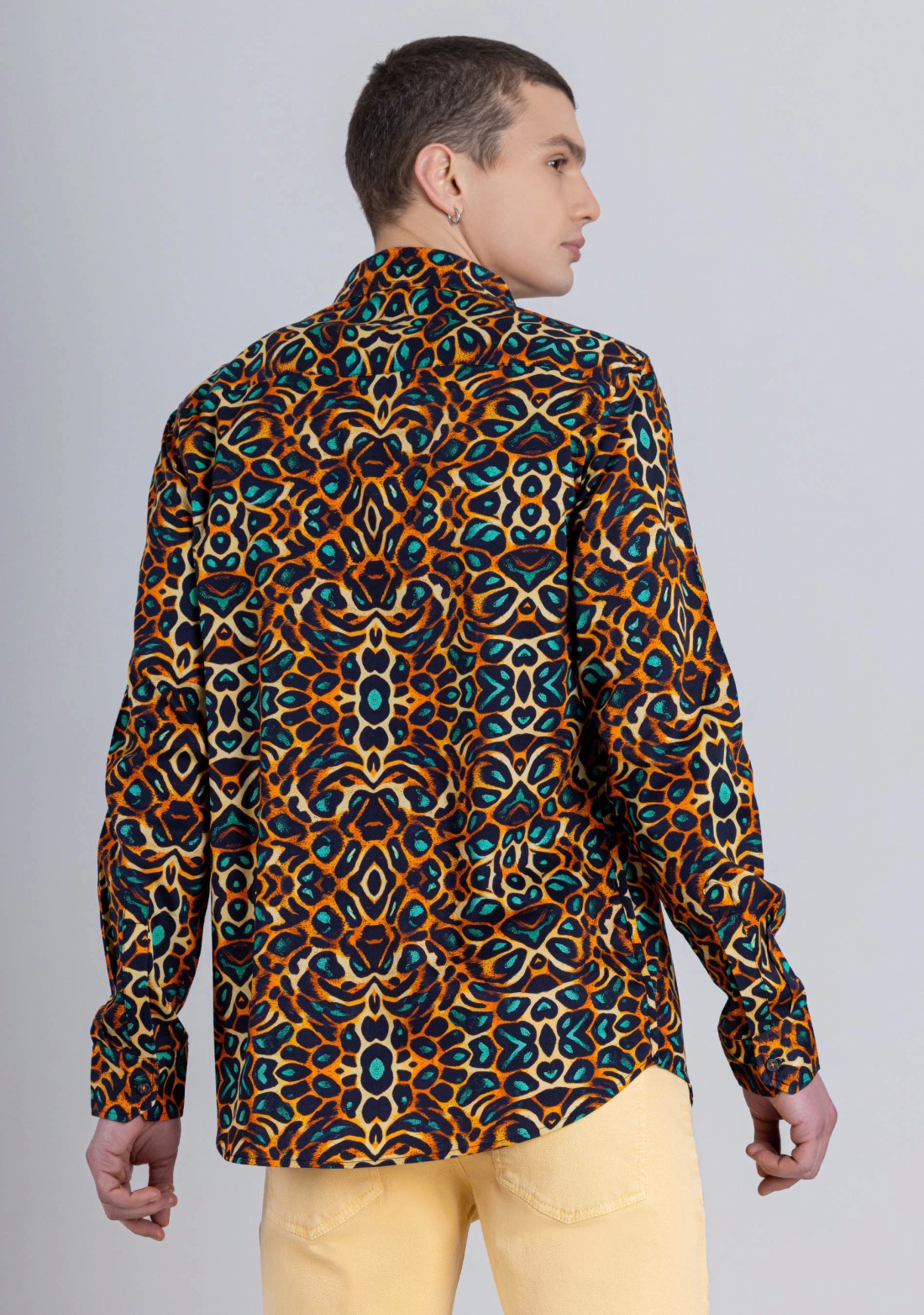 Animal Print Regular Fit Men's Cotton Shirt