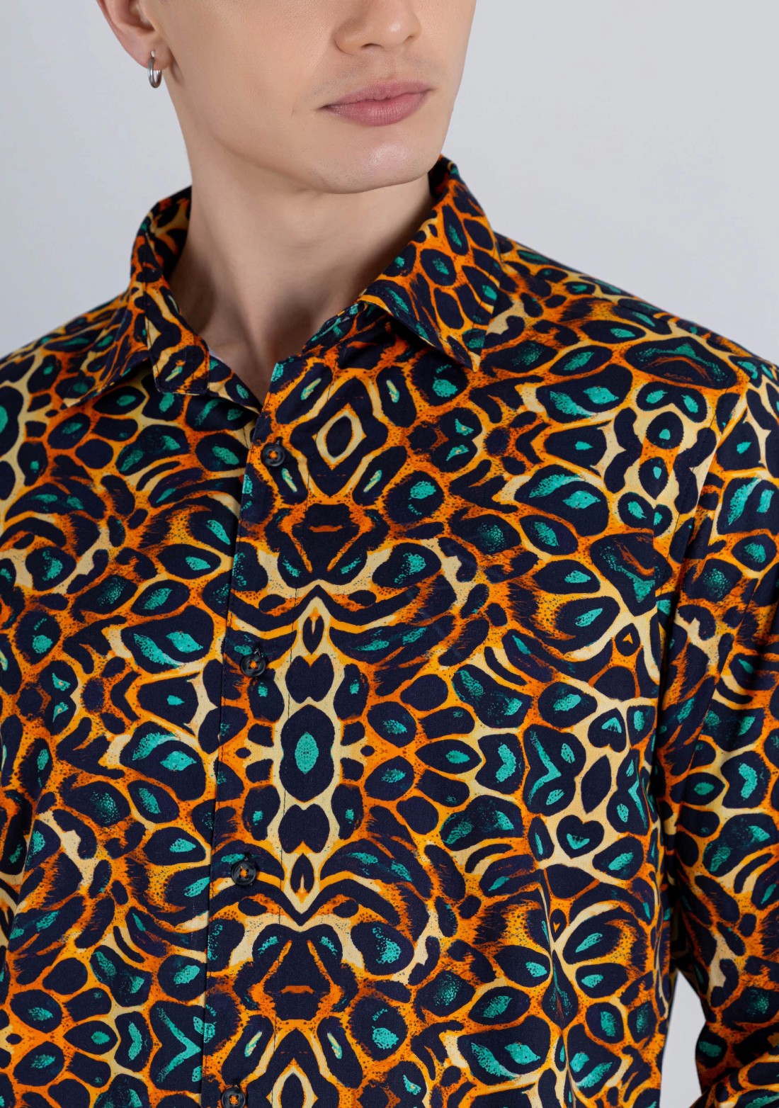 Animal Print Regular Fit Men's Cotton Shirt