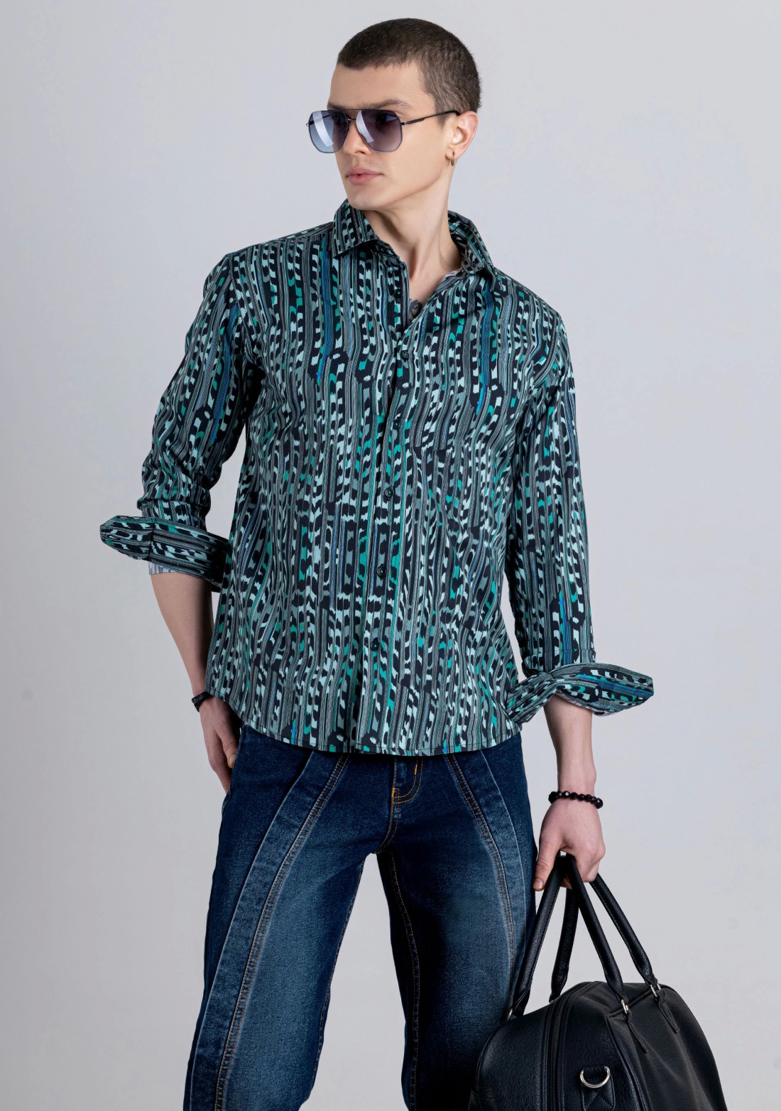 Multi Colour Regular Fit Men's Printed Casual Cotton Shirt