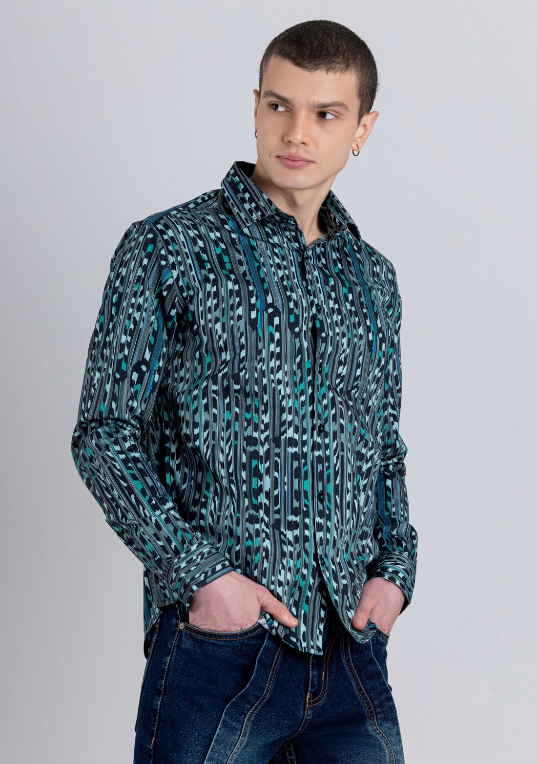 Multi Colour Regular Fit Men's Printed Casual Cotton Shirt