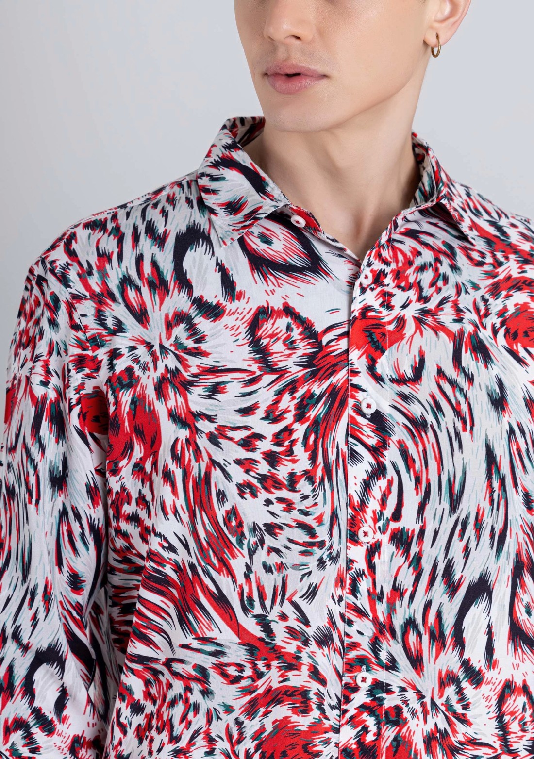 Multi Colour Animal Print Regular Fit Men's Cotton Shirt