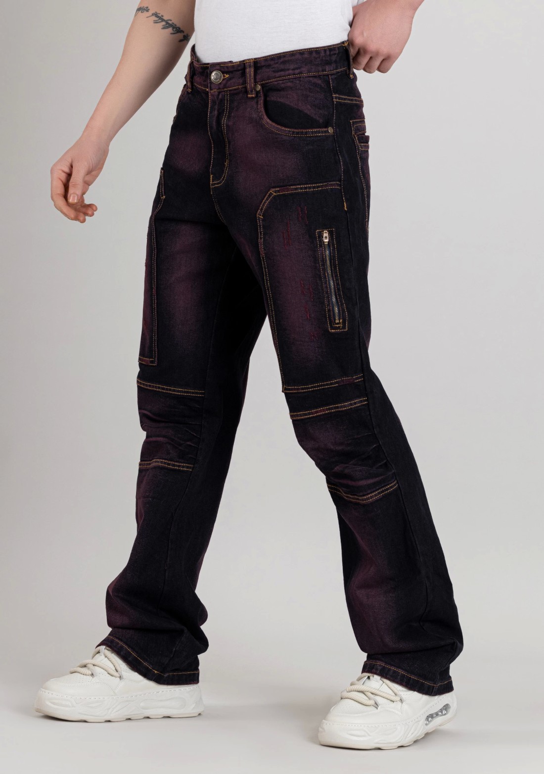 Purple Boot Cut  Men's Fashion Denim